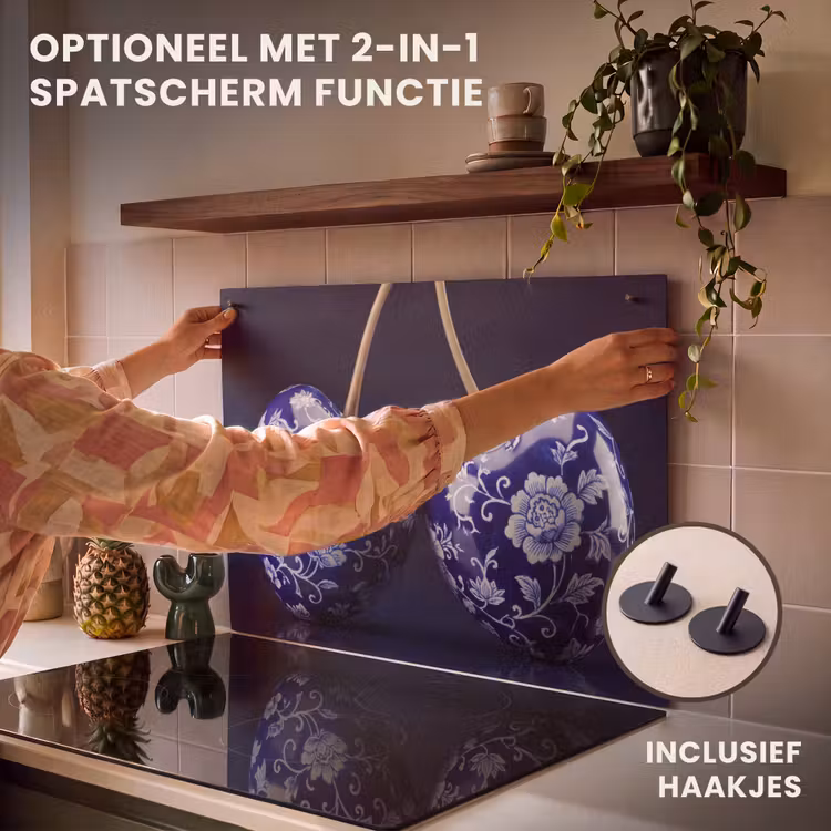 Inductie beschermer - Porselein- Kersen - Delfts - Blauw — 10