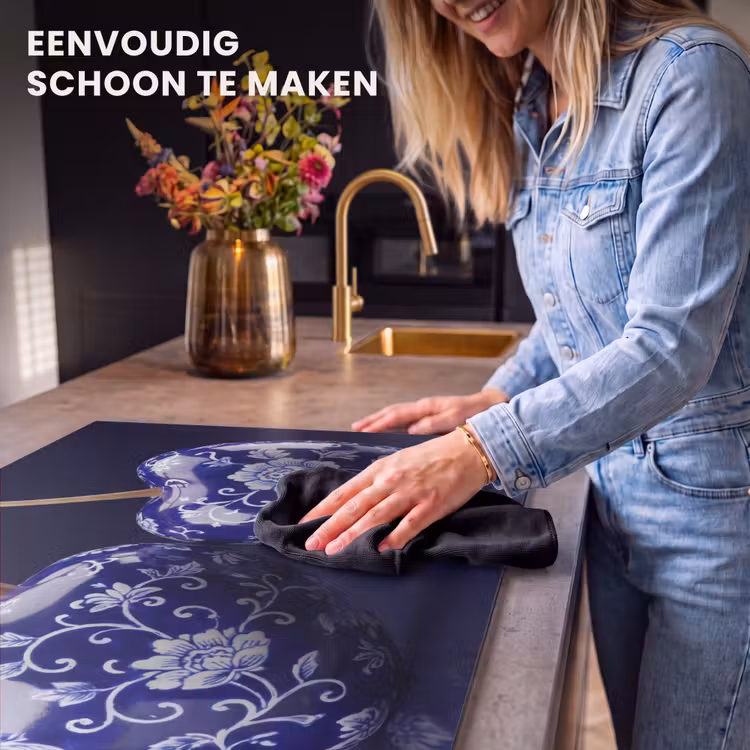 Inductie beschermer - Porselein- Kersen - Delfts - Blauw — 6