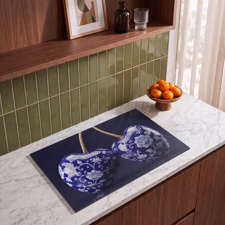 Inductie beschermer - Porselein- Kersen - Delfts - Blauw — 8