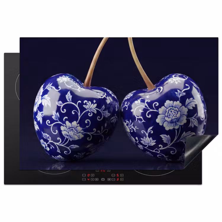 Inductie beschermer - Porselein- Kersen - Delfts - Blauw — 1