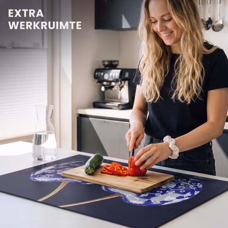 Inductie beschermer - Porselein- Kersen - Delfts - Blauw — 4