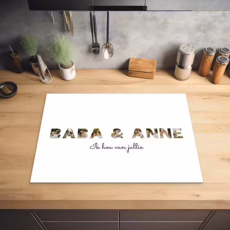 Gepersonaliseerde inductie beschermer - Baba & Anne - Lettercollage — 5