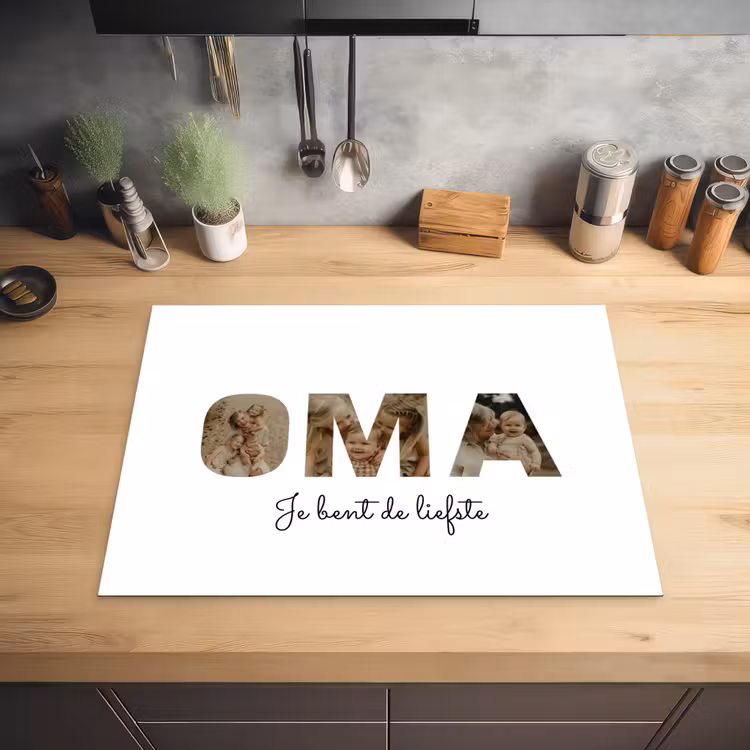 Gepersonaliseerde inductie beschermer - Oma - Lettercollage — 5