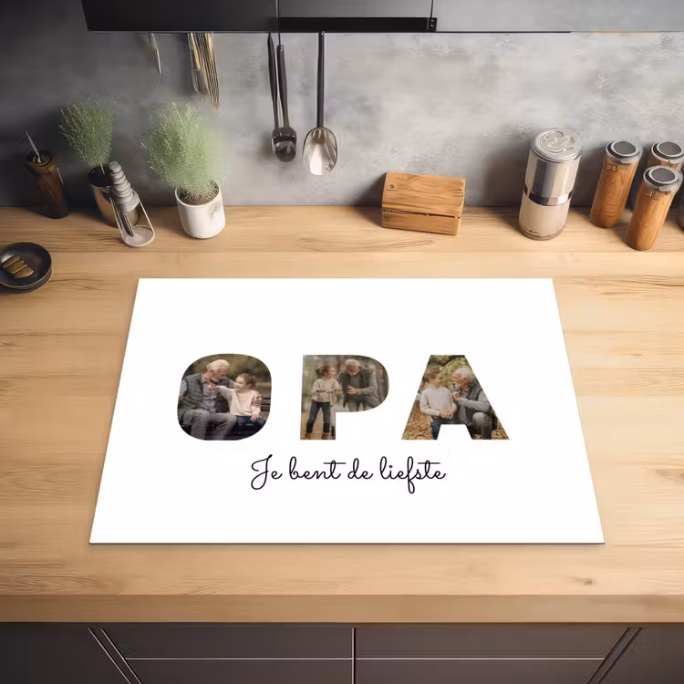 Gepersonaliseerde inductie beschermer - Opa - Lettercollage — 5