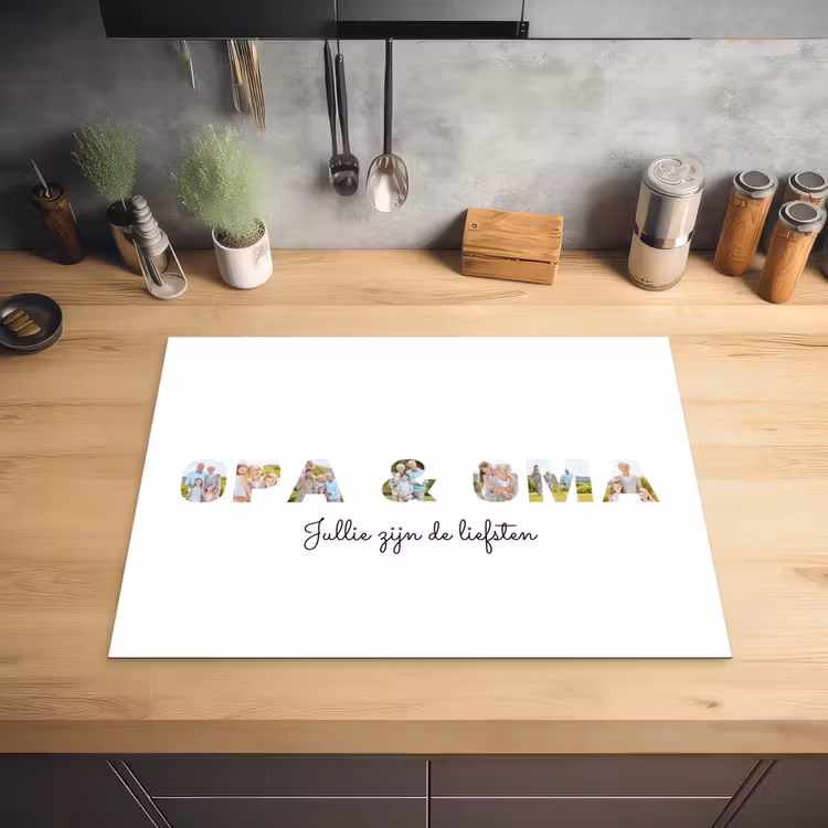 Gepersonaliseerde inductie beschermer - Opa & Oma - Lettercollage — 5