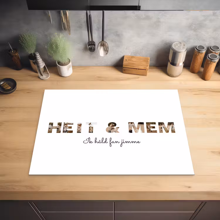 Gepersonaliseerde inductie beschermer - Heit & Mem - Lettercollage — 5