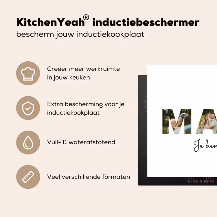 Gepersonaliseerde inductie beschermer - Mama - Lettercollage — 4