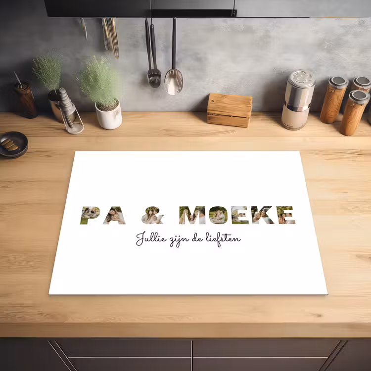 Gepersonaliseerde inductie beschermer - Pa & Moeke - Lettercollage — 5