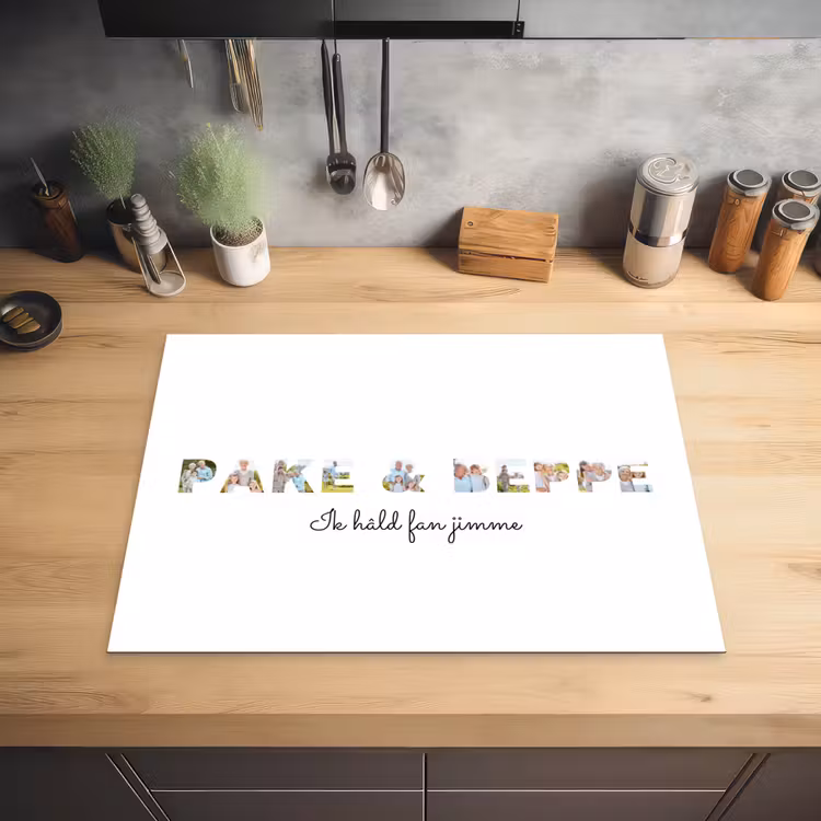 Gepersonaliseerde inductie beschermer - Pake & Beppe - Lettercollage — 5