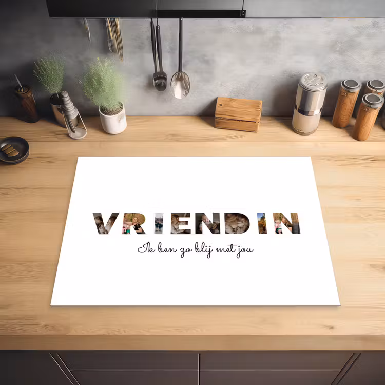 Gepersonaliseerde inductie beschermer - Vriendin - Lettercollage — 5