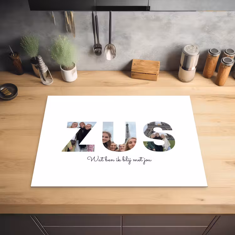 Gepersonaliseerde inductie beschermer - Zus - Lettercollage — 5