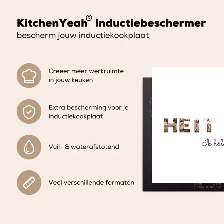 Gepersonaliseerde inductie beschermer - Heit & Mem - Lettercollage — 4