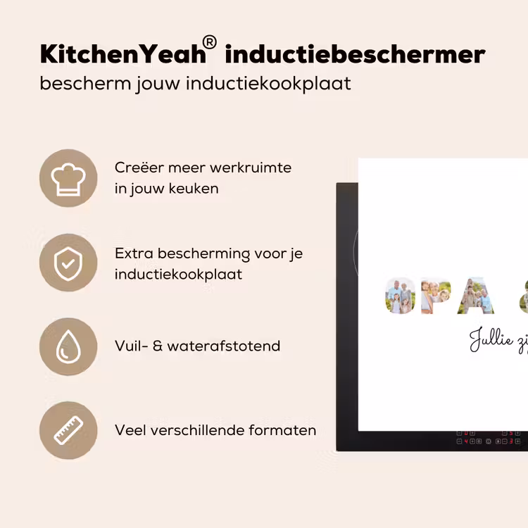 Gepersonaliseerde inductie beschermer - Opa & Oma - Lettercollage — 4