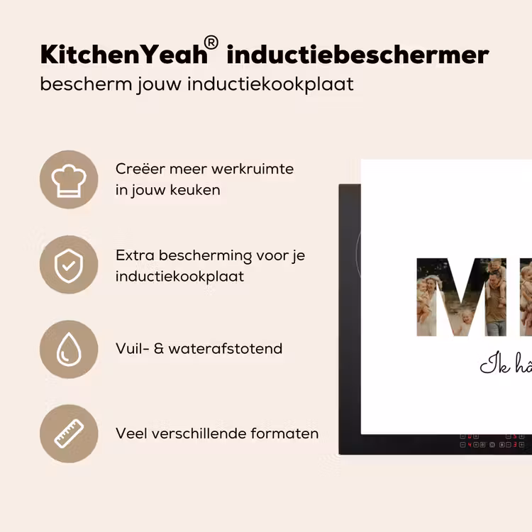 Gepersonaliseerde inductie beschermer - Mem - Lettercollage — 4