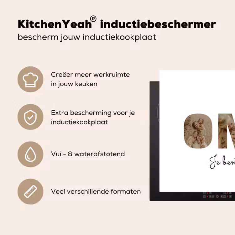 Gepersonaliseerde inductie beschermer - Oma - Lettercollage — 4