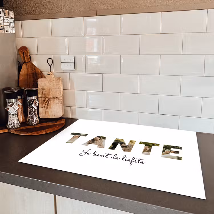 Gepersonaliseerde inductie beschermer - Tante - Lettercollage — 2