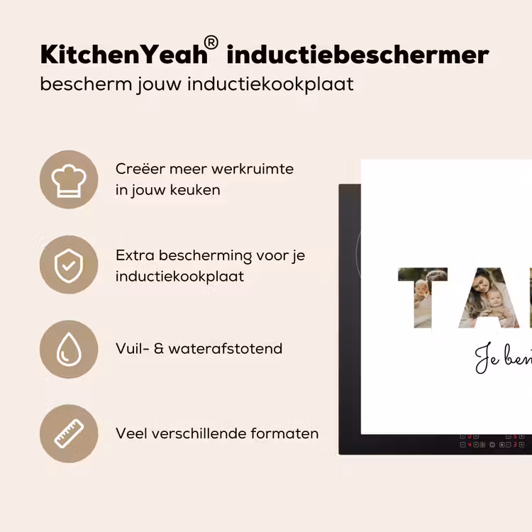 Gepersonaliseerde inductie beschermer - Tante - Lettercollage — 4