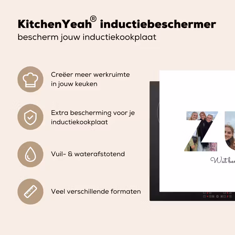 Gepersonaliseerde inductie beschermer - Zus - Lettercollage — 4
