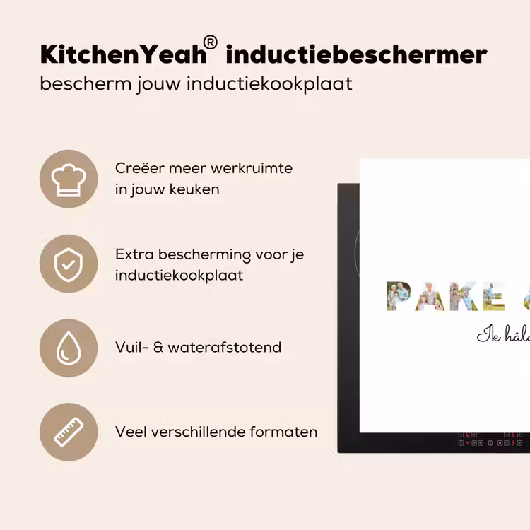 Gepersonaliseerde inductie beschermer - Pake & Beppe - Lettercollage — 4