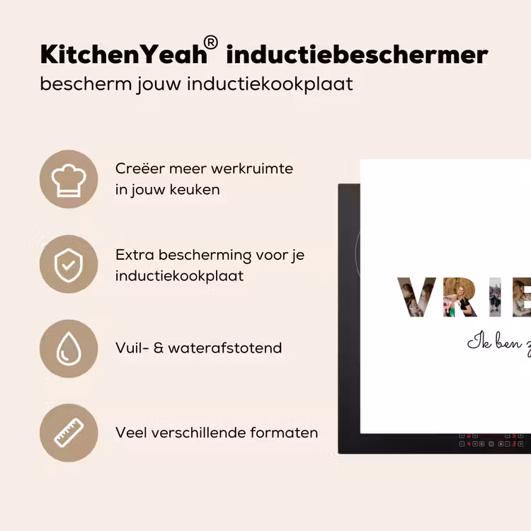 Gepersonaliseerde inductie beschermer - Vriendin - Lettercollage — 4