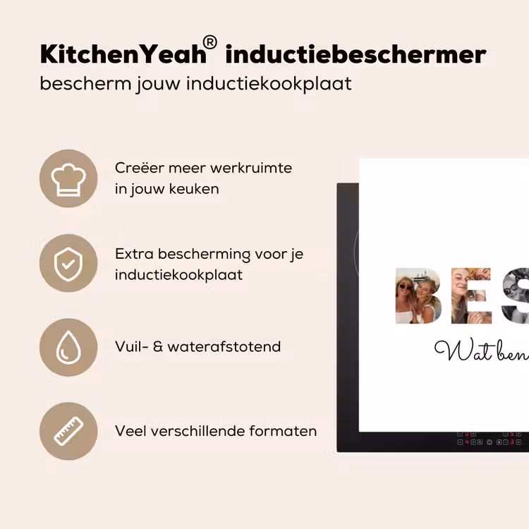 Gepersonaliseerde inductie beschermer - Bestie - Lettercollage — 4