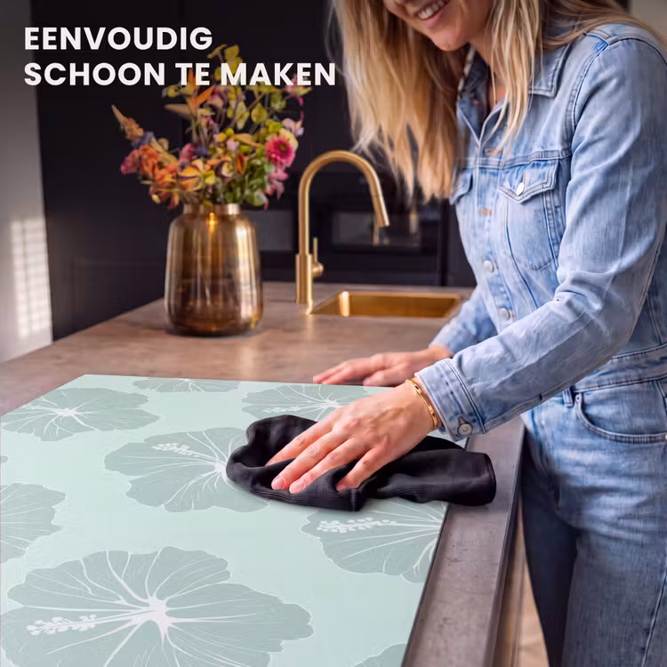 Inductie beschermer - Bloemen - Hibiscus - Mint — 6