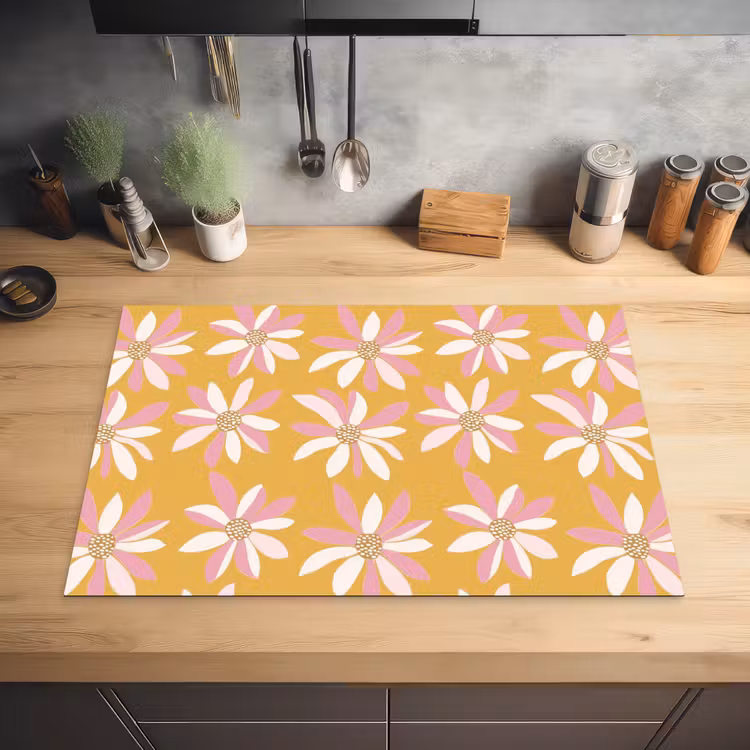 Inductie beschermer - Bloemen - Modern - Geel — 5