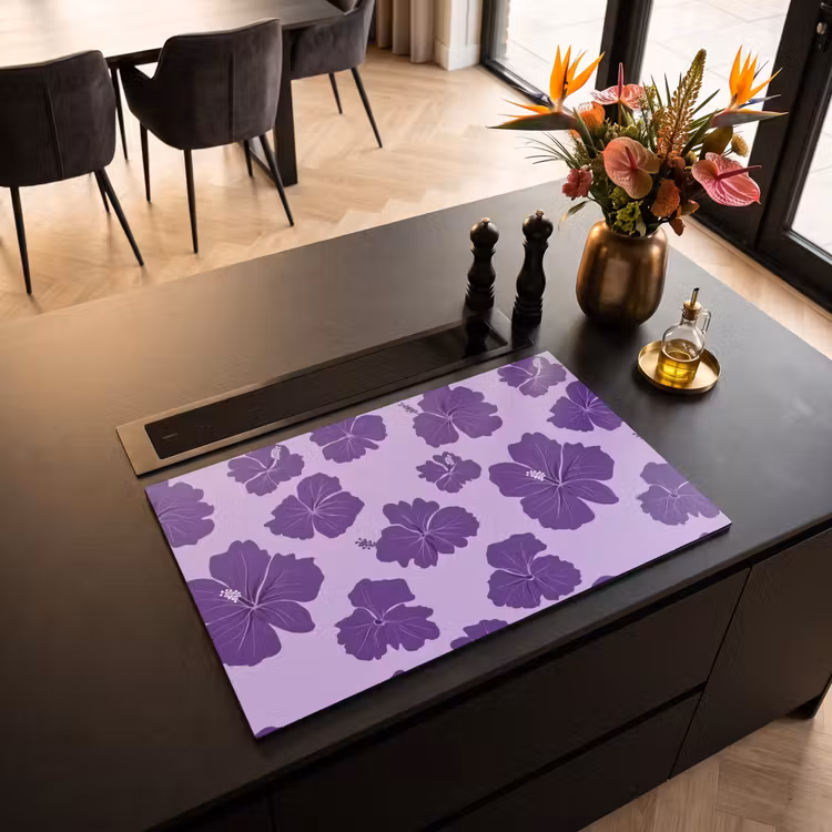 Inductie beschermer - Hibiscus - Bloemen - Paars — 5