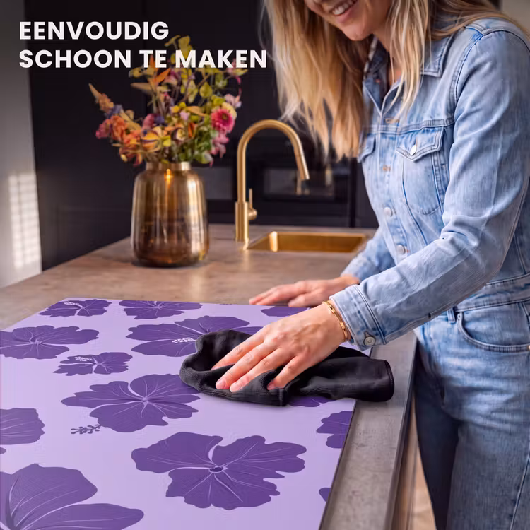 Inductie beschermer - Hibiscus - Bloemen - Paars — 6