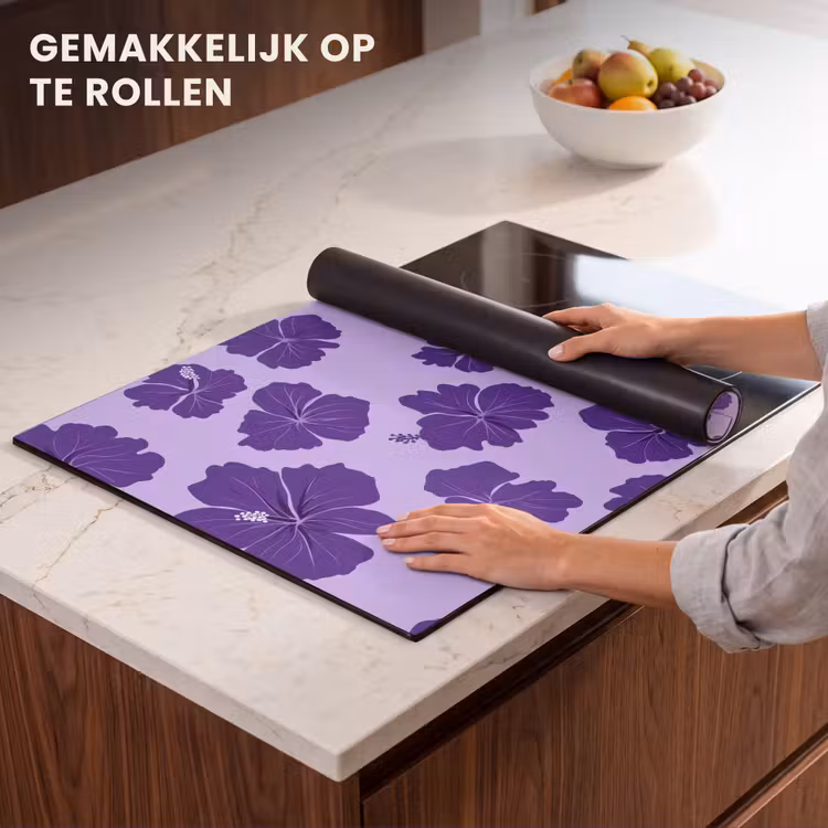 Inductie beschermer - Hibiscus - Bloemen - Paars — 7