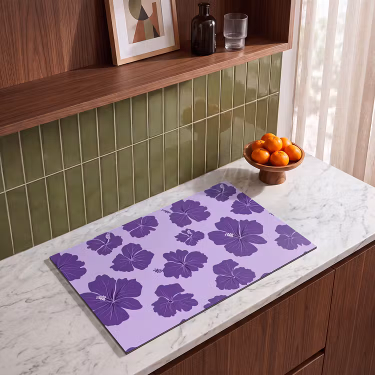 Inductie beschermer - Hibiscus - Bloemen - Paars — 8