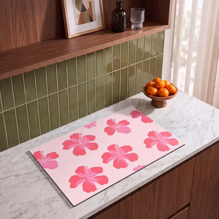 Inductie beschermer - Hibiscus - Bloemen - Roze — 8