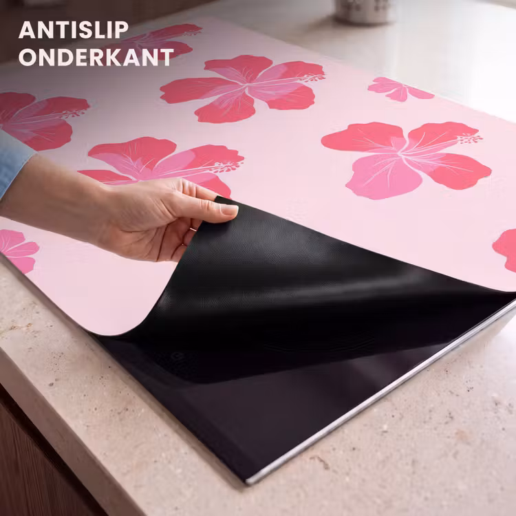 Inductie beschermer - Hibiscus - Bloemen - Roze — 9