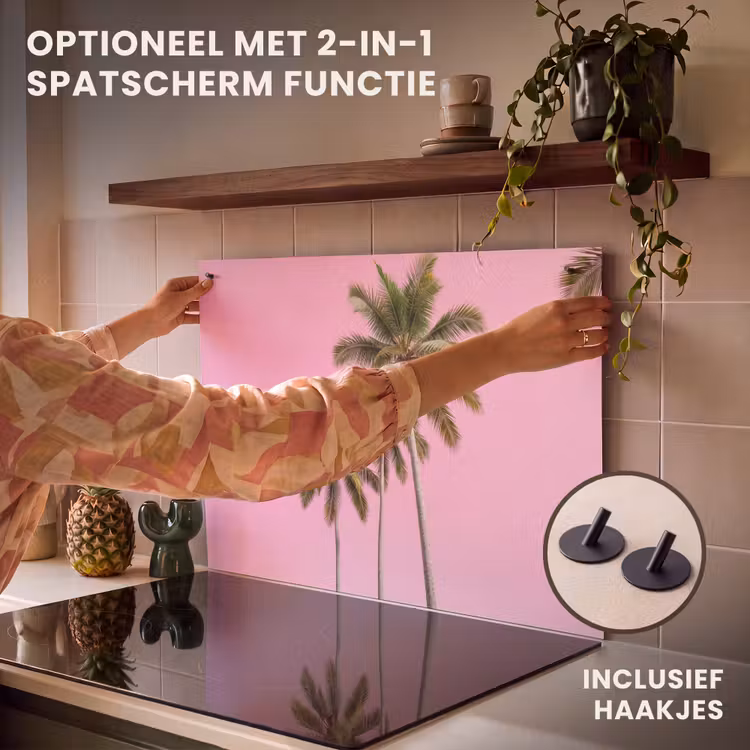 Inductie beschermer - Palmboom - Tropisch - Pink — 10