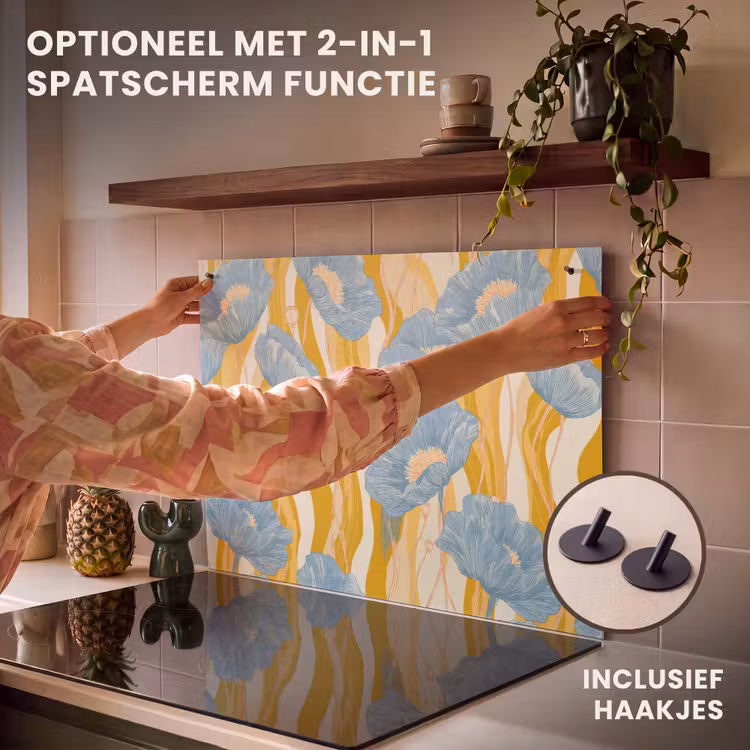 Inductie beschermer - Papavers - Botanisch - Blauw — 10