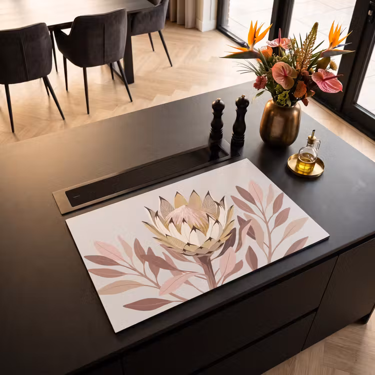 Inductie beschermer - Protea - Bloem - Botanisch - Beige — 5
