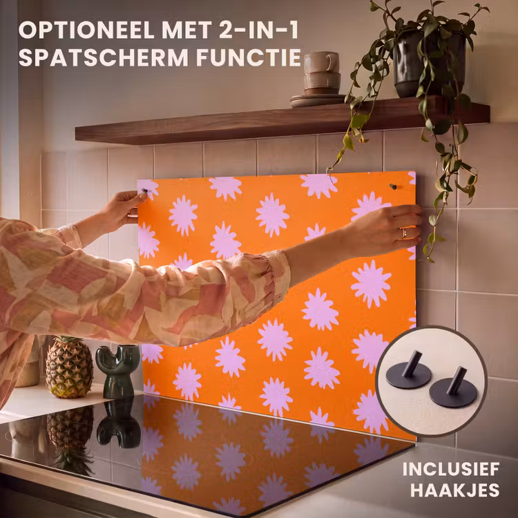 Inductie beschermer - Retro - Bloemen - Oranje — 10