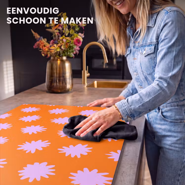 Inductie beschermer - Retro - Bloemen - Oranje — 6