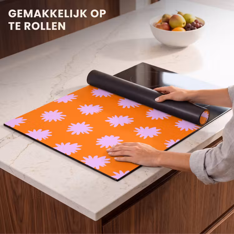 Inductie beschermer - Retro - Bloemen - Oranje — 7