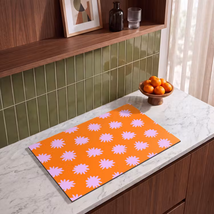 Inductie beschermer - Retro - Bloemen - Oranje — 8