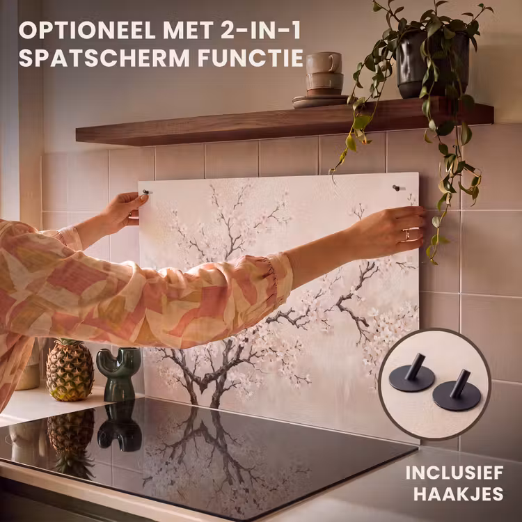 Inductie beschermer - Bloesem - Illustratie - Taupe — 10