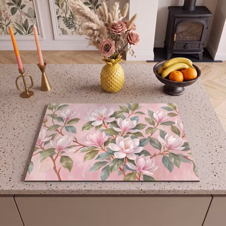 Inductie beschermer - Magnolia's - Patroon - Roze — 2