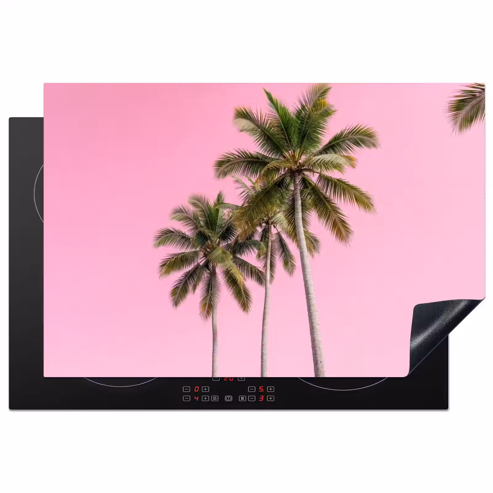 Inductie beschermer - Palmboom - Tropisch - Pink — 1