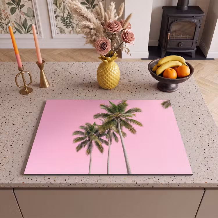 Inductie beschermer - Palmboom - Tropisch - Pink — 2