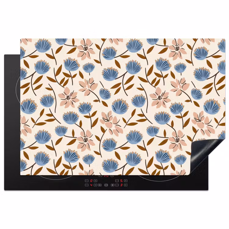 Inductie beschermer - Bloemen - Wild - Blauw — 1