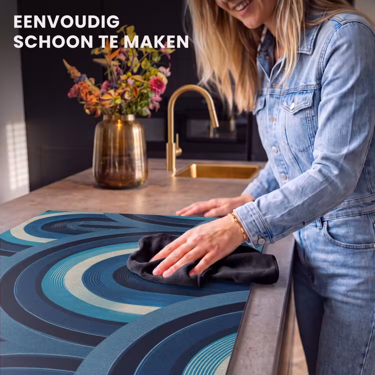 Inductie beschermer - Bogen - Geometrisch - Patroon - Blauw - Retro — 6