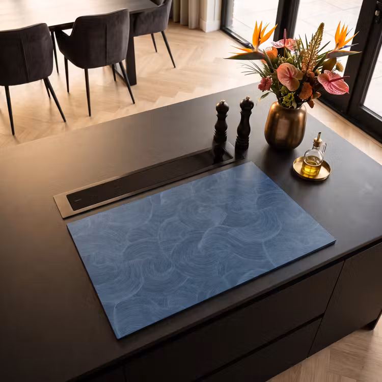 Inductie beschermer - Golven - Textuur - Patroon - Blauw — 5