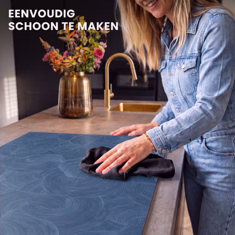 Inductie beschermer - Golven - Textuur - Patroon - Blauw — 6