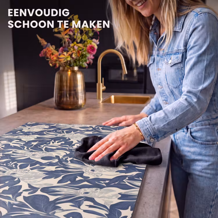 Inductie beschermer - Hazen - Bladeren - Patroon - Blauw - Beige — 6