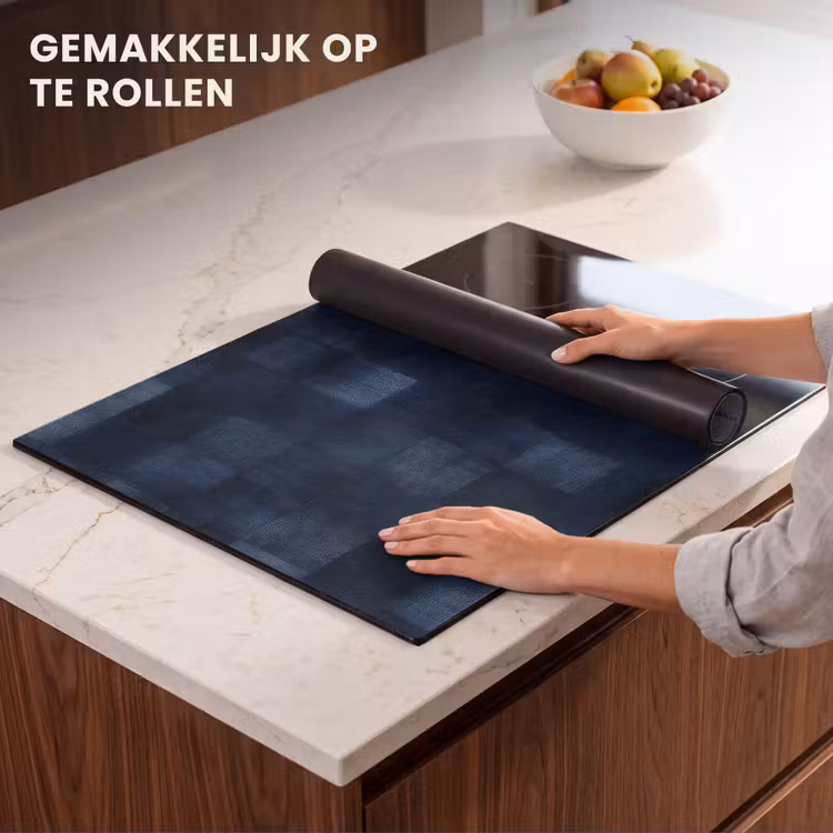 Inductie beschermer - Patroon - Ruit - Marineblauw — 7